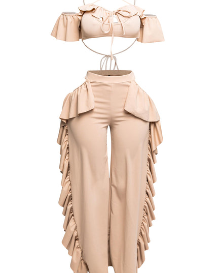 Strappy ruffled pants set - Muvin 
