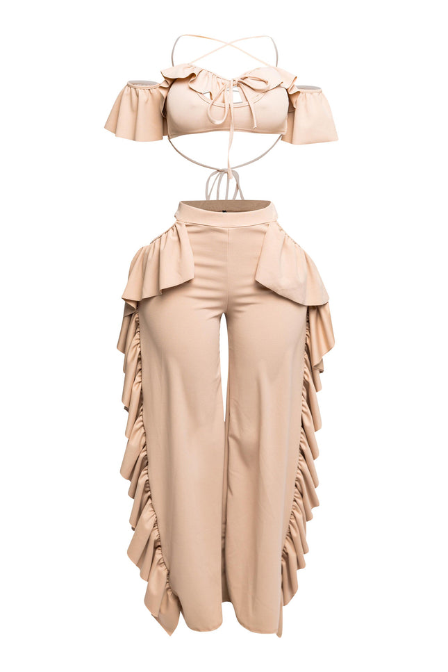 Strappy ruffled pants set - Muvin 
