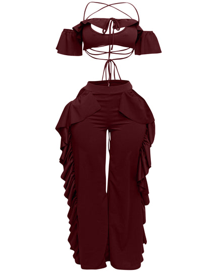 Strappy ruffled pants set - Muvin 