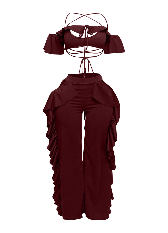 Strappy ruffled pants set - Muvin 