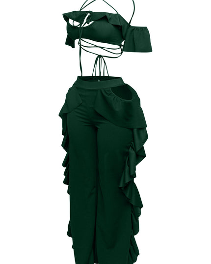 Strappy ruffled pants set - Muvin 