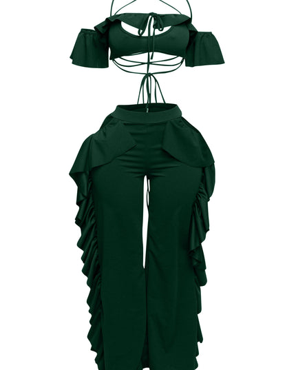 Strappy ruffled pants set - Muvin 