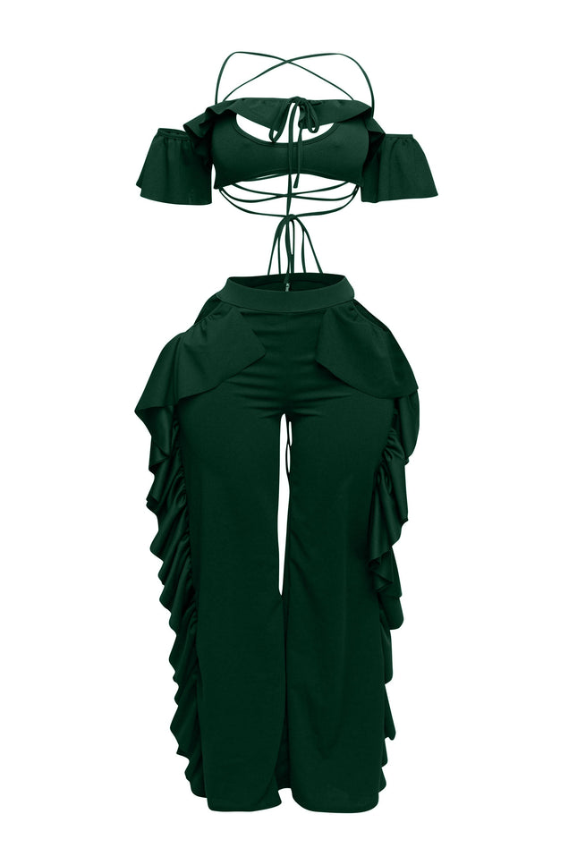 Strappy ruffled pants set - Muvin 