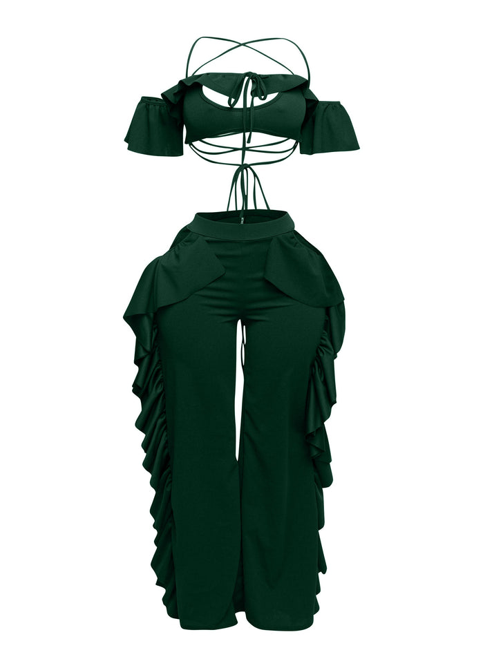 Strappy ruffled pants set - Muvin 