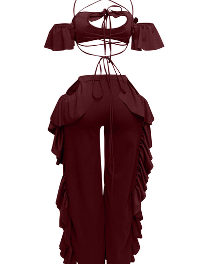 Strappy ruffled pants set - Muvin 