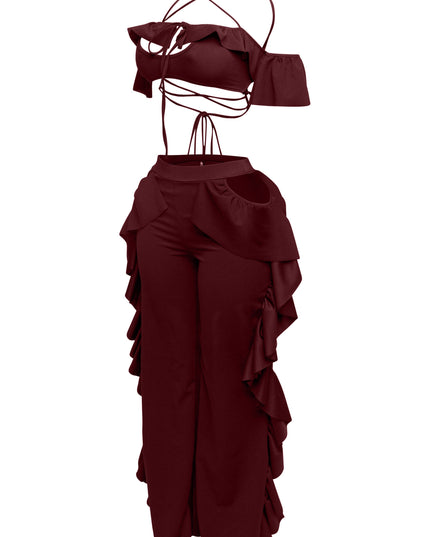 Strappy ruffled pants set - Muvin 