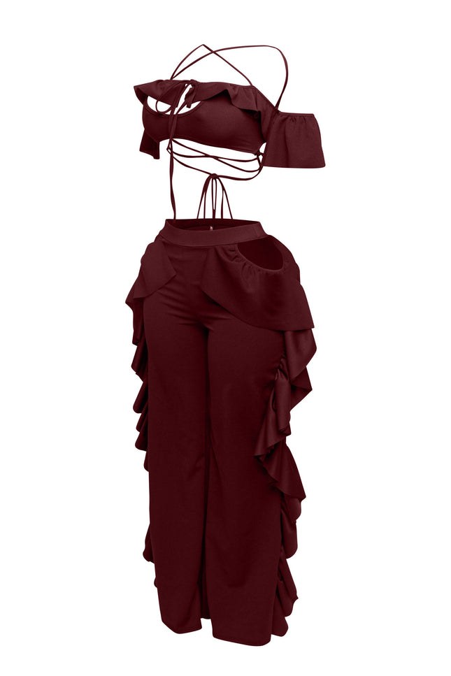 Strappy ruffled pants set - Muvin 