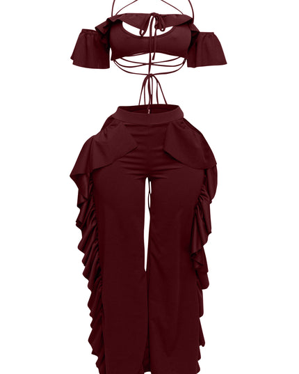 Strappy ruffled pants set - Muvin 