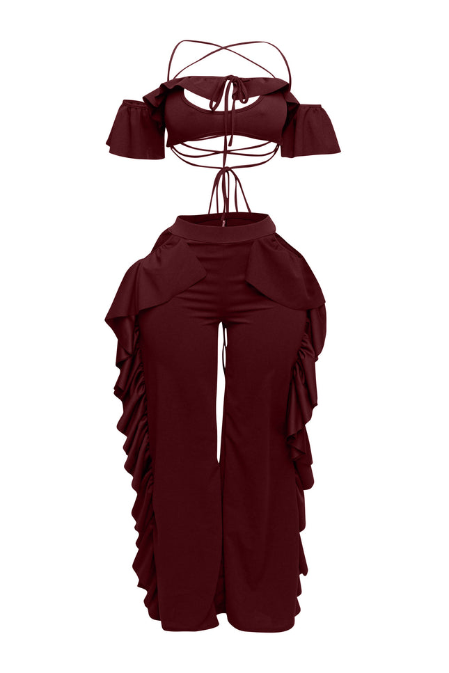 Strappy ruffled pants set - Muvin 