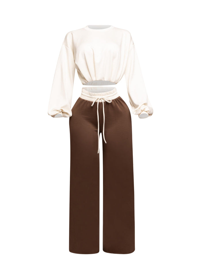 Balloon top and wide leg pants set - Muvin 