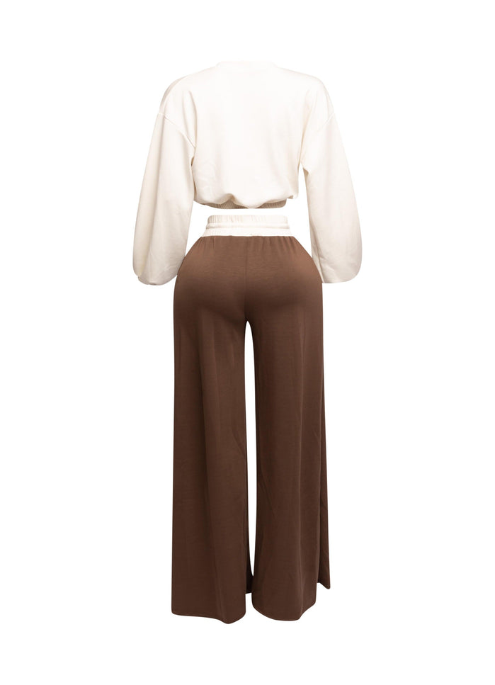 Balloon top and wide leg pants set - Muvin 