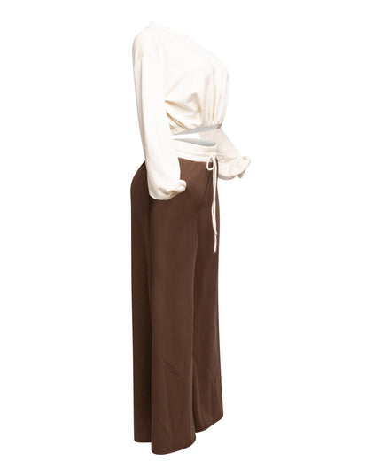 Balloon top and wide leg pants set - Muvin 