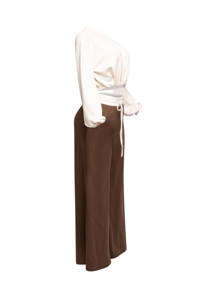 Balloon top and wide leg pants set - Muvin 