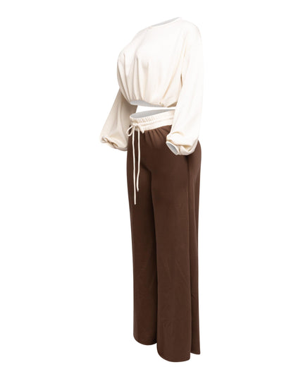 Balloon top and wide leg pants set - Muvin 