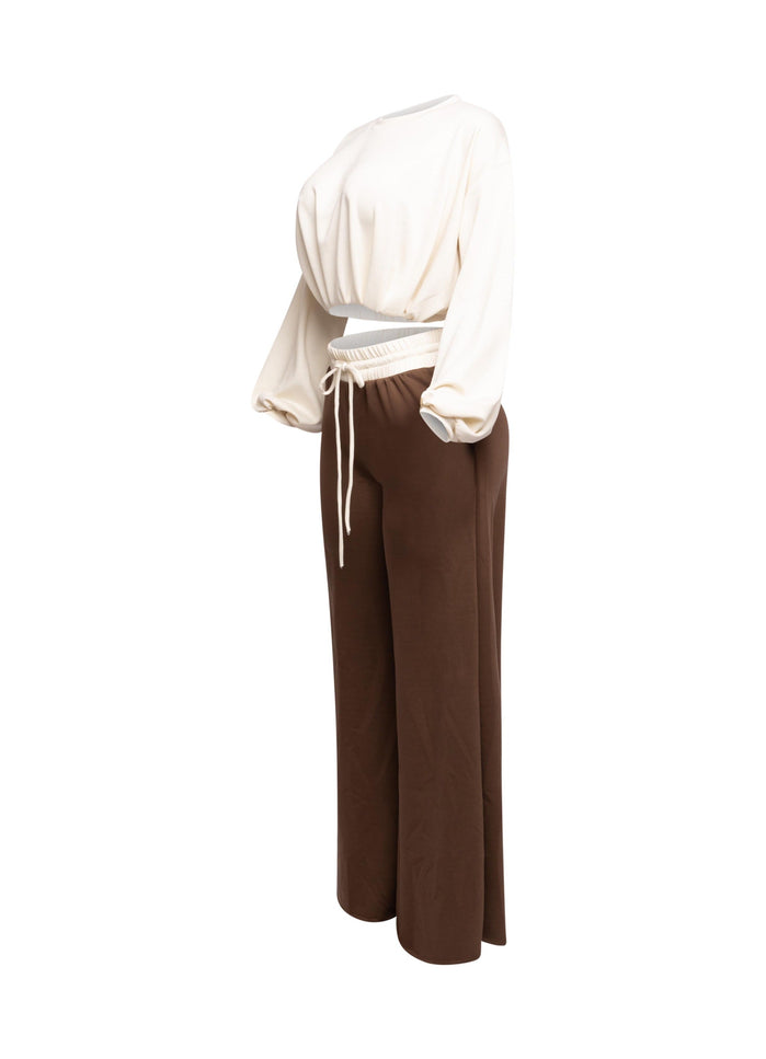 Balloon top and wide leg pants set - Muvin 
