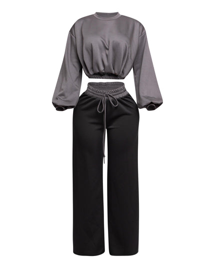 Balloon top and wide leg pants set - Muvin 