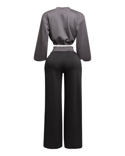 Balloon top and wide leg pants set - Muvin 