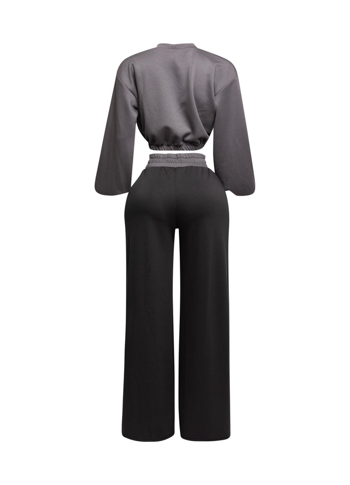 Balloon top and wide leg pants set - Muvin 