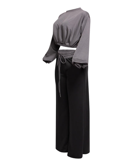 Balloon top and wide leg pants set - Muvin 