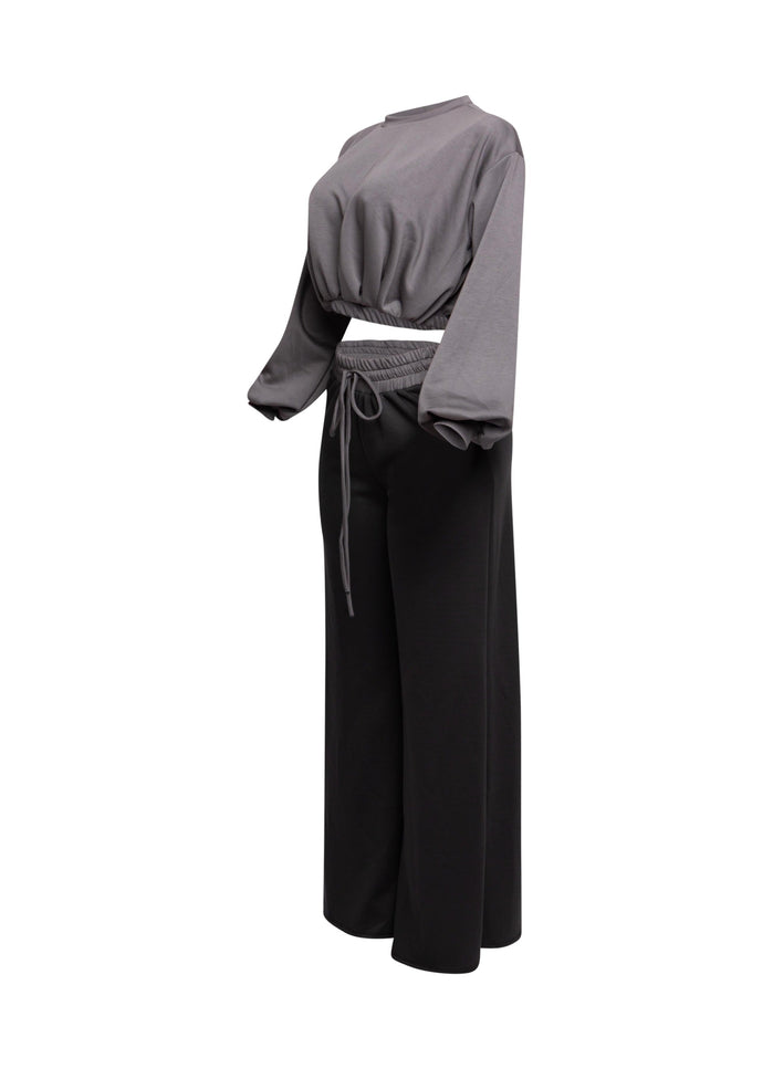Balloon top and wide leg pants set - Muvin 