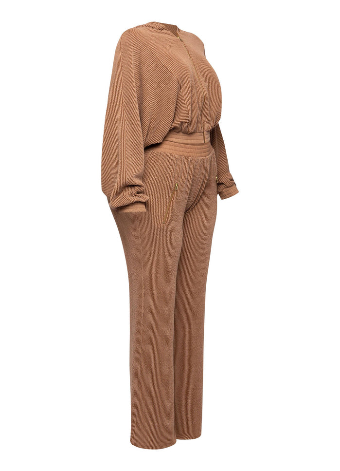 Zipper closure hoodie jacket & pants set - Muvin 
