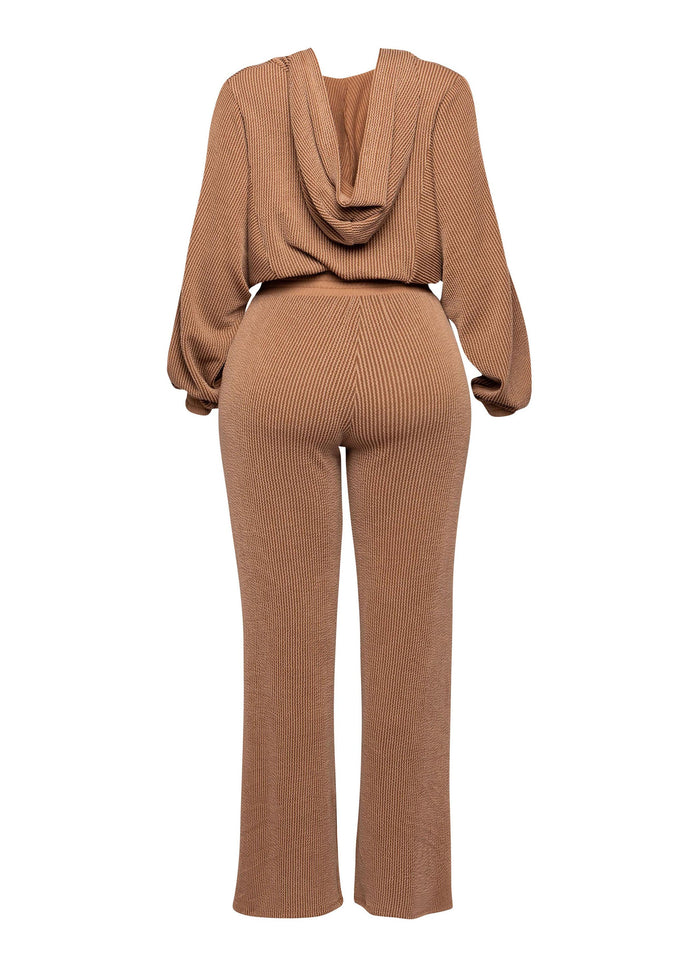 Zipper closure hoodie jacket & pants set - Muvin 
