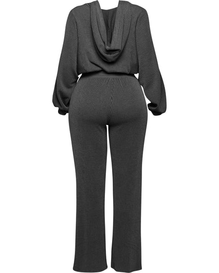 Zipper closure hoodie jacket & pants set - Muvin 
