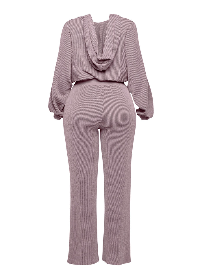 Zipper closure hoodie jacket & pants set - Muvin 