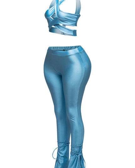 Cut out top & tide bottom pants set - Muvin 