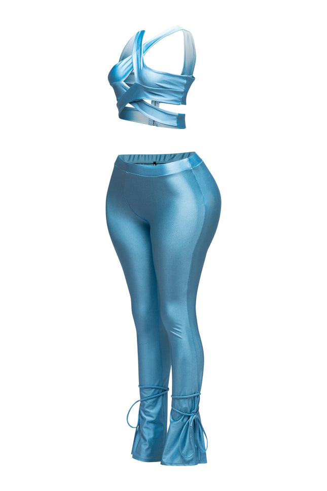 Cut out top & tide bottom pants set - Muvin 