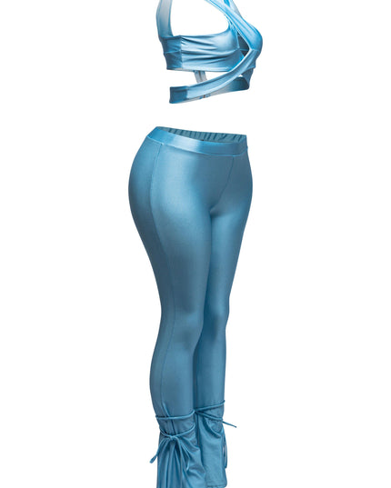 Cut out top & tide bottom pants set - Muvin 
