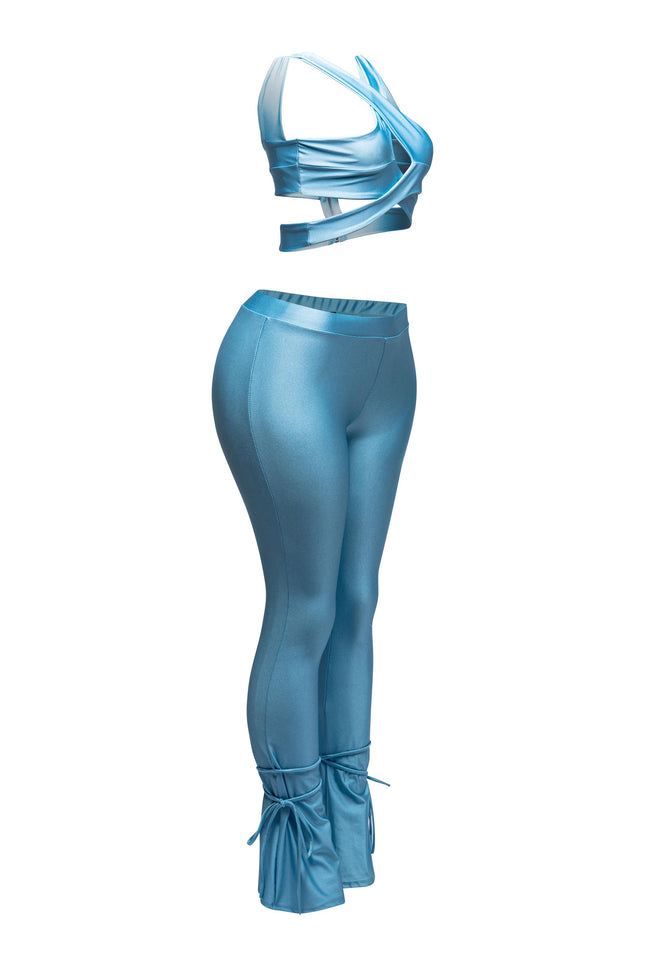 Cut out top & tide bottom pants set - Muvin 