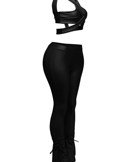 Cut out top & tide bottom pants set - Muvin 