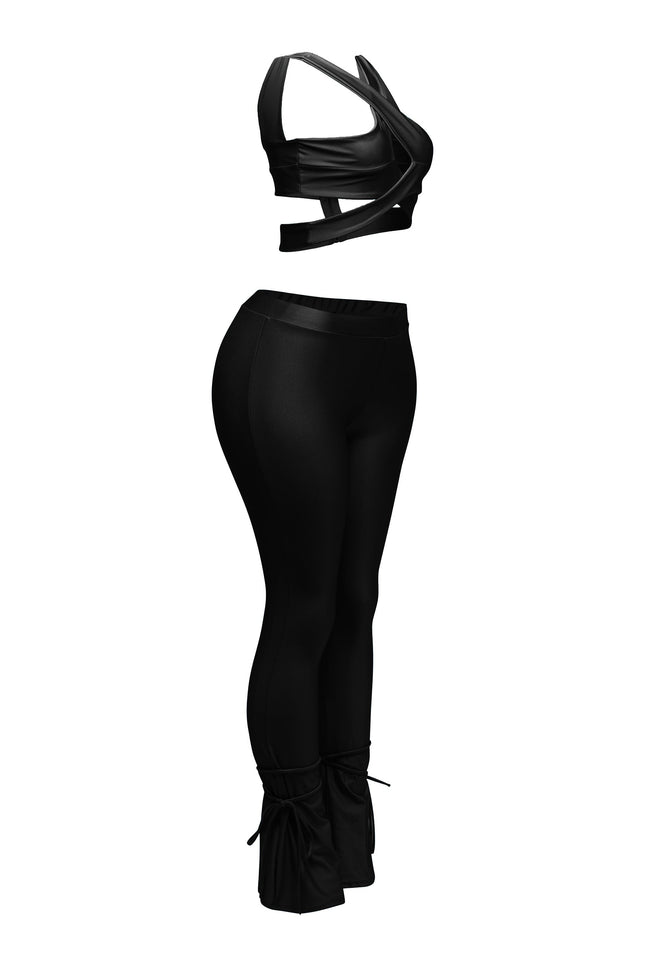 Cut out top & tide bottom pants set - Muvin 