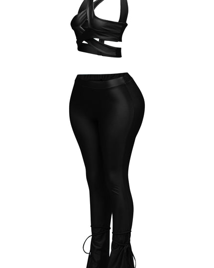 Cut out top & tide bottom pants set - Muvin 