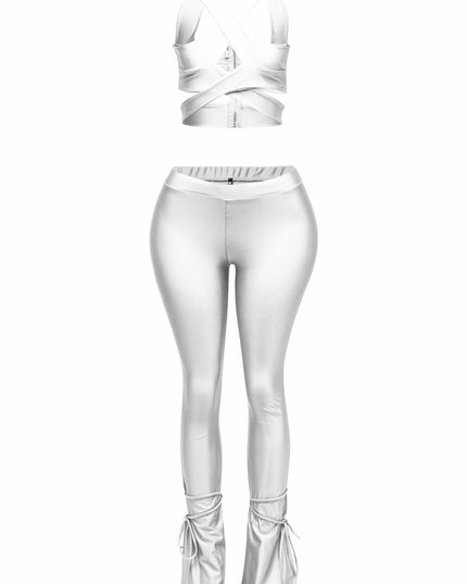 Cut out top & tide bottom pants set - Muvin 