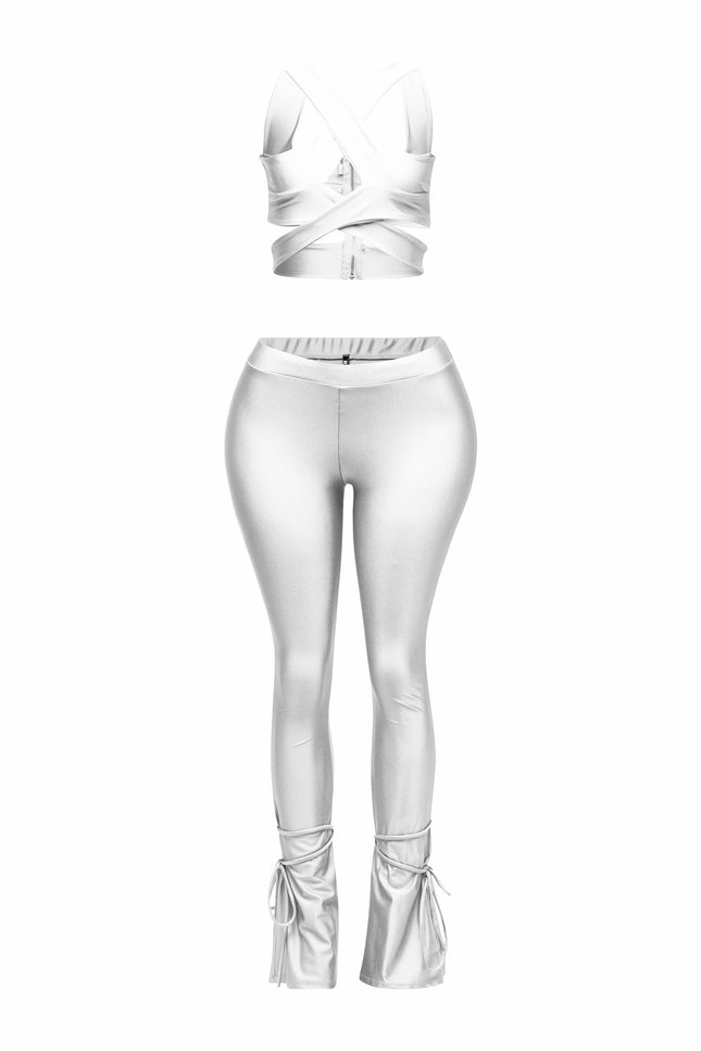 Cut out top & tide bottom pants set - Muvin 