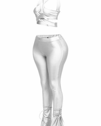 Cut out top & tide bottom pants set - Muvin 