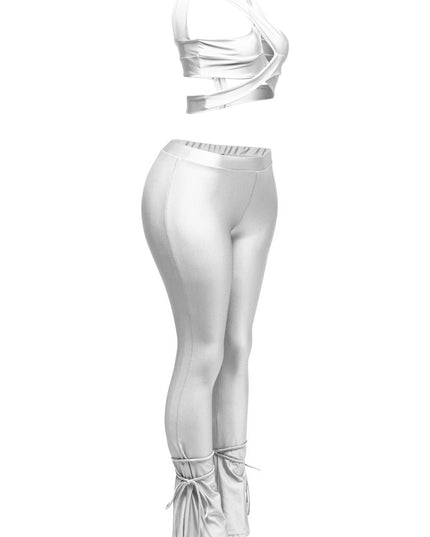 Cut out top & tide bottom pants set - Muvin 