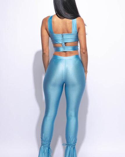 Cut out top & tide bottom pants set - Muvin 