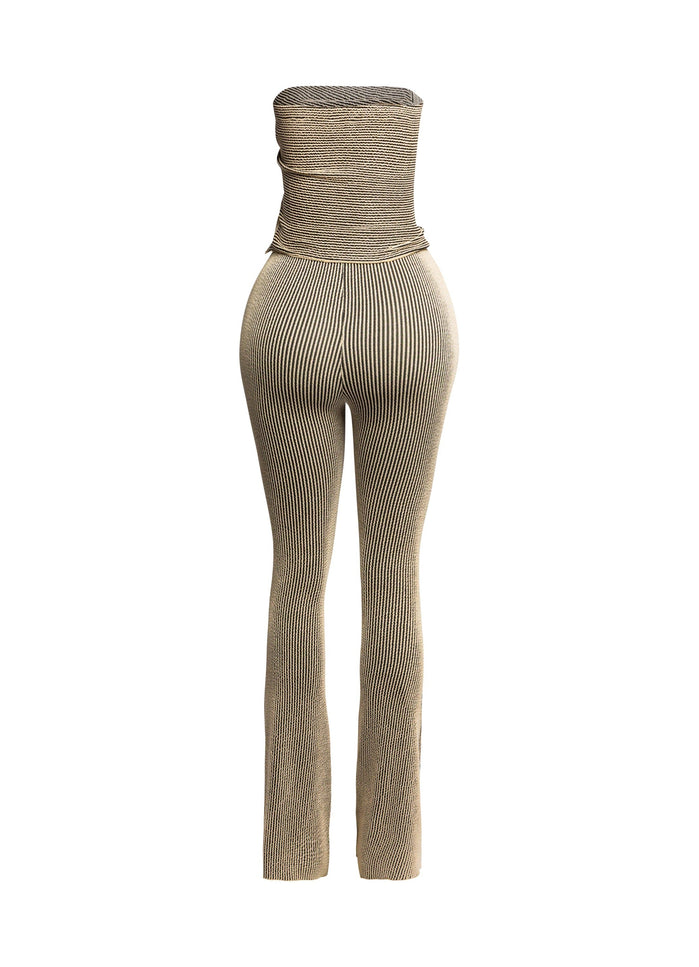 Strapless drawstring detailed top & pants set - Muvin 