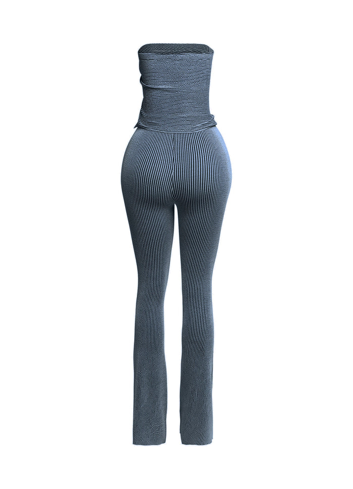 Strapless drawstring detailed top & pants set - Muvin 