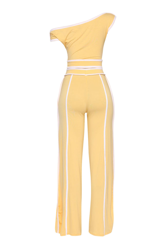 Color contrast detailed off shoulder SET. - Muvin 