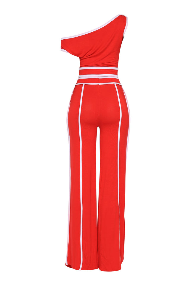 Color contrast detailed off shoulder SET. - Muvin 