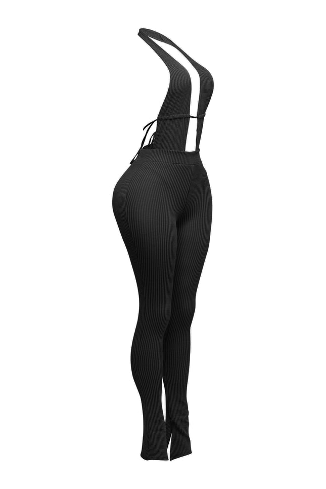 Halter open back bodysuit set - Muvin 