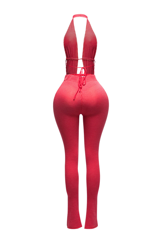 Halter open back bodysuit set - Muvin 
