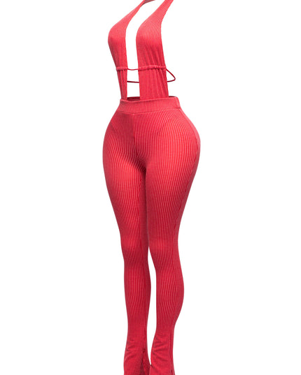 Halter open back bodysuit set - Muvin 