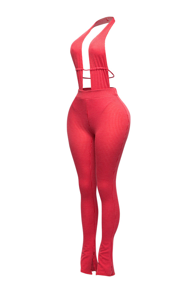 Halter open back bodysuit set - Muvin 