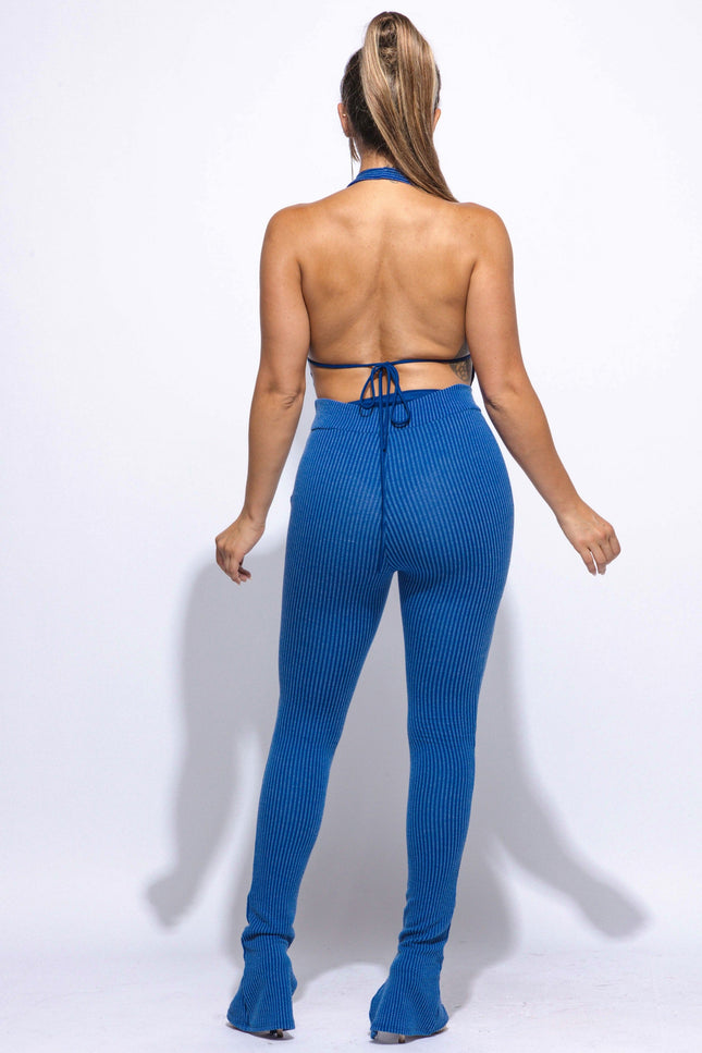 Halter open back bodysuit set - Muvin 