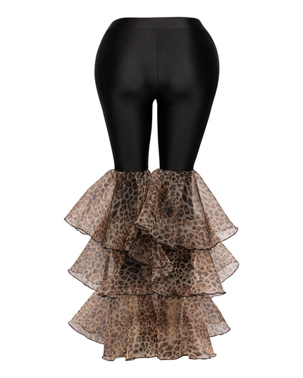 Leopard ruffled leg leggings - Muvin 